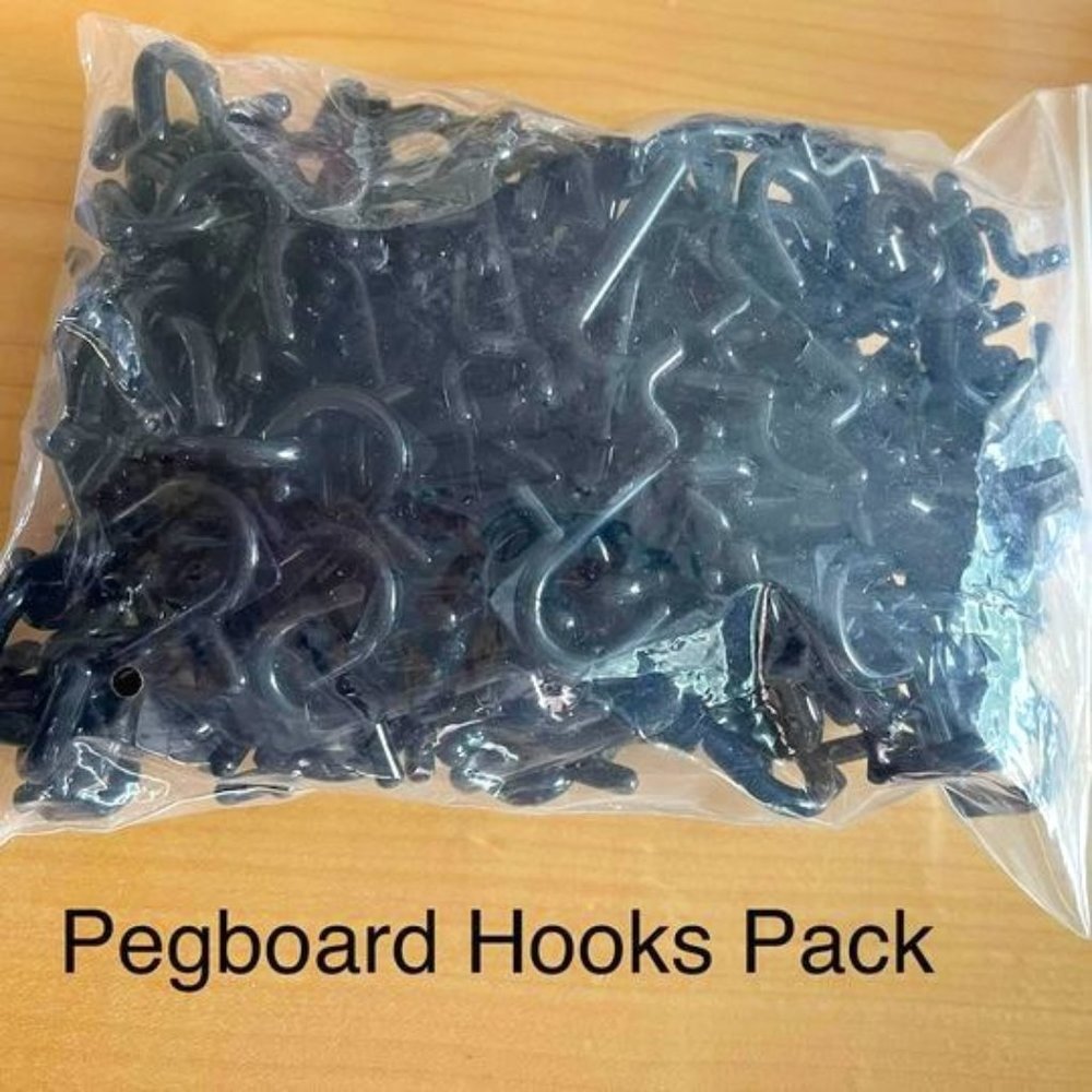 Pegboard Hooks Kit 100 Pack Pegboard J Hook Assortment Black Peg Hooks